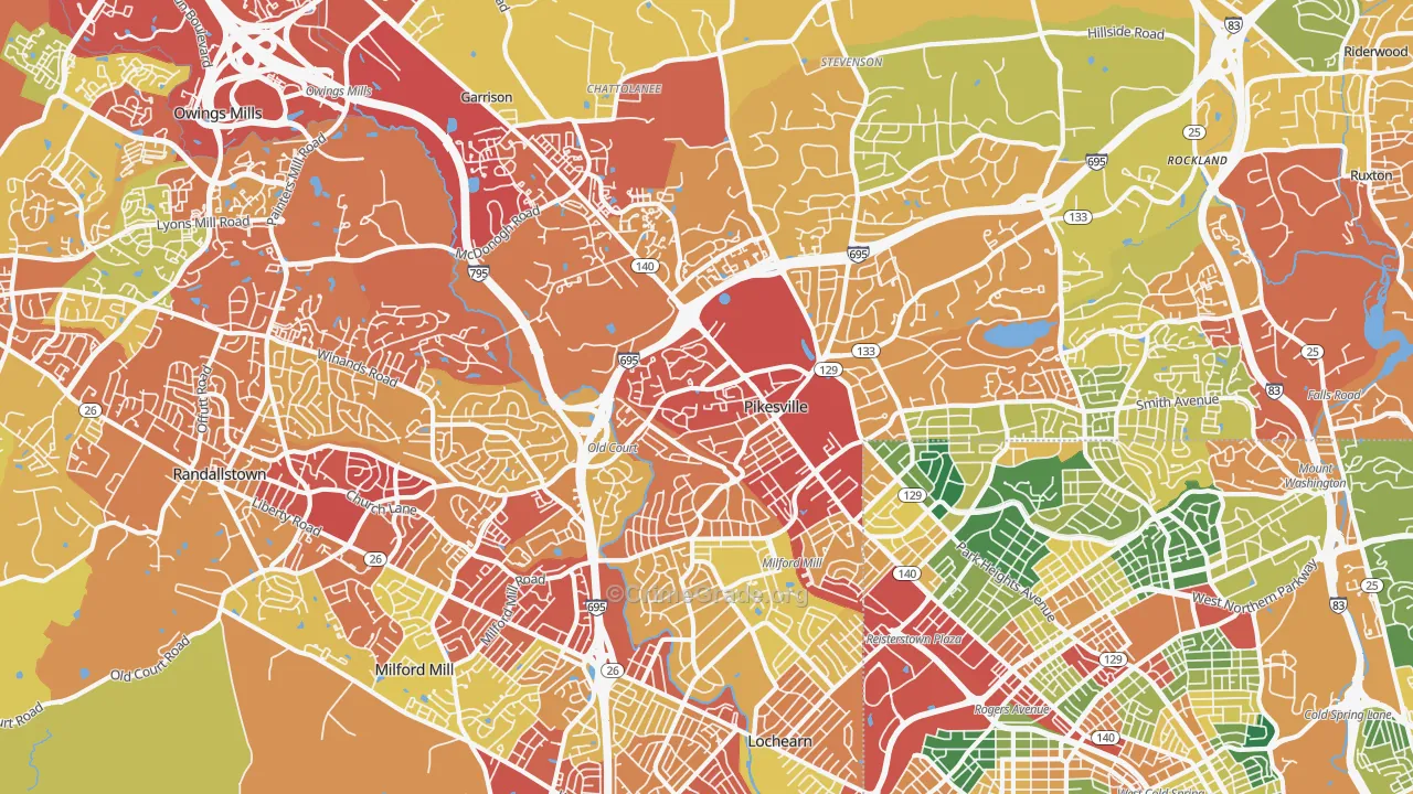 21208, MD Map of Theft Rates
