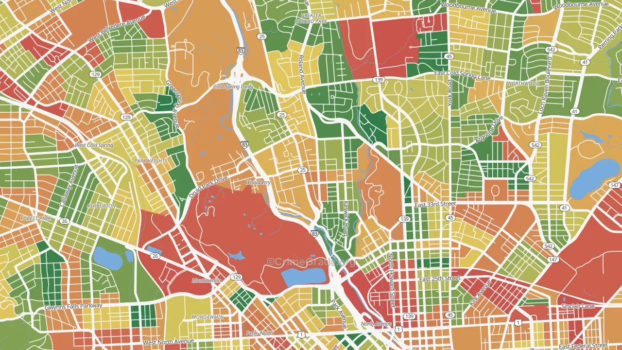 21211, MD Map of Theft Rates
