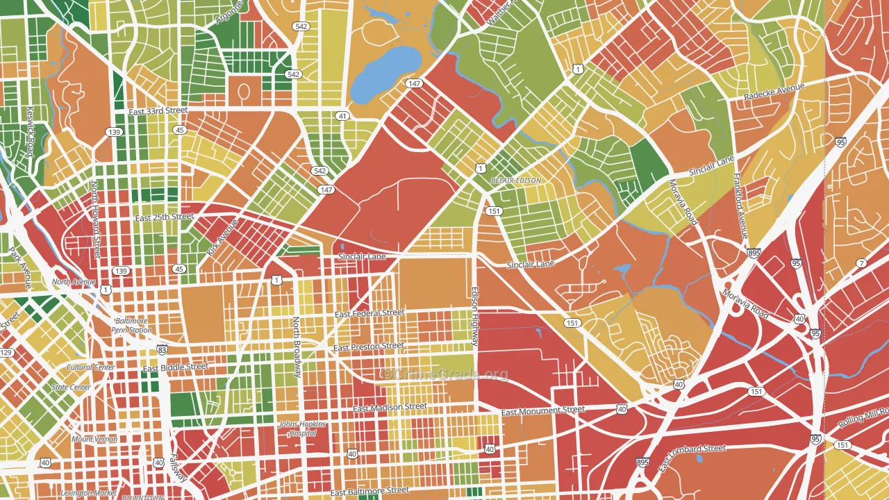 21213, MD Map of Theft Rates
