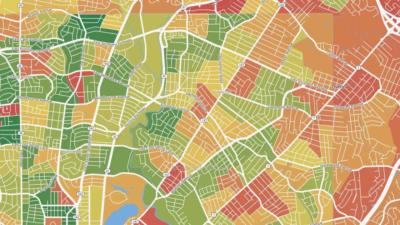 21214, MD Map of Theft Rates
