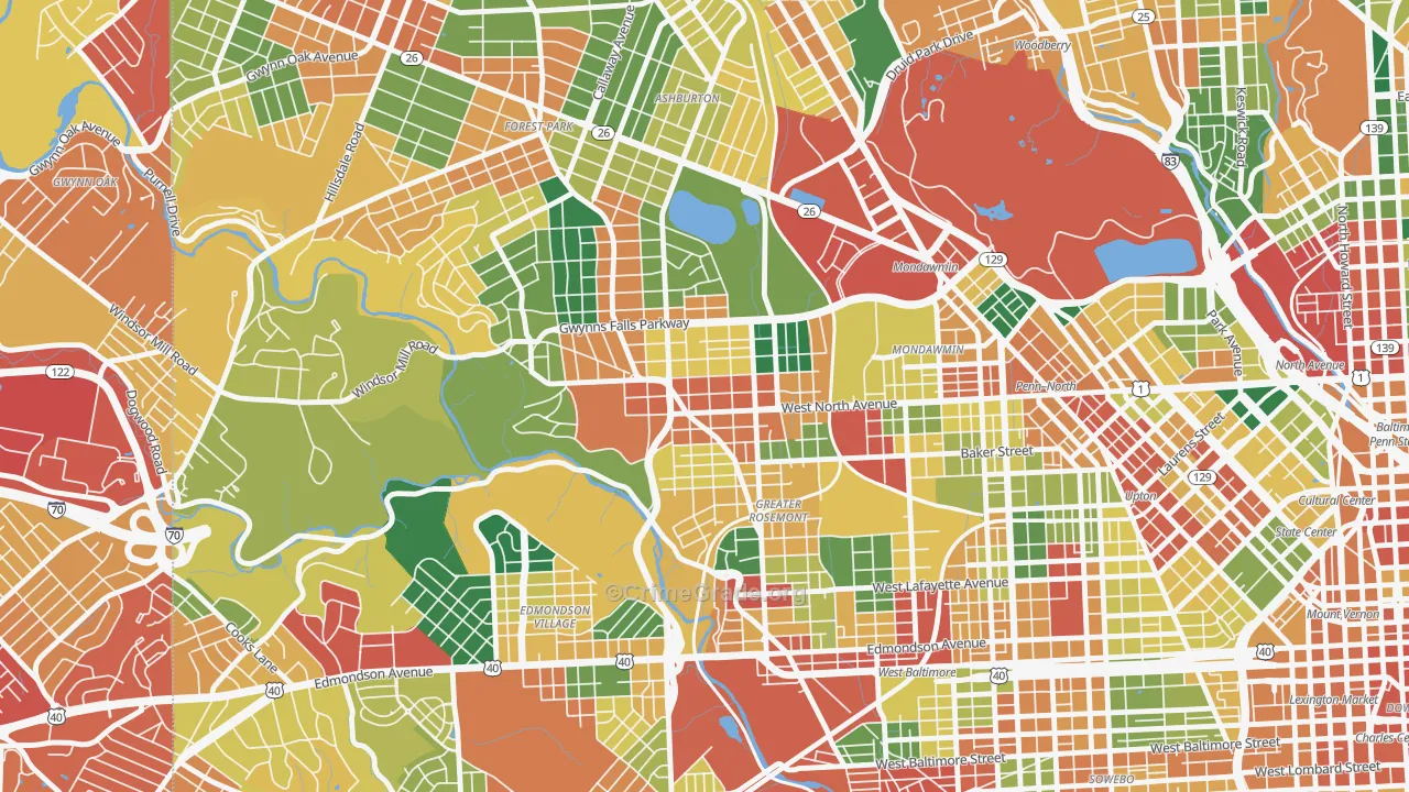 21216, MD Map of Theft Rates