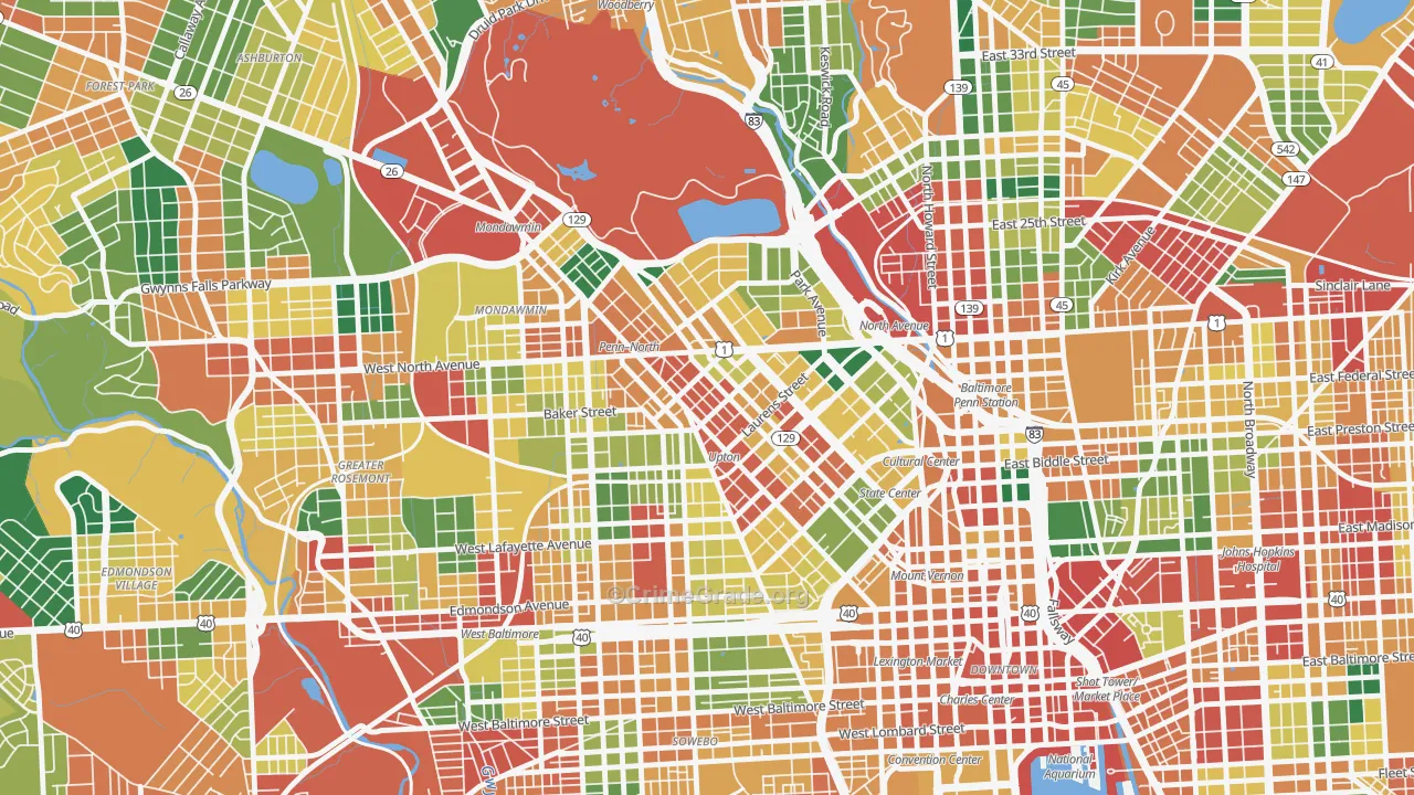 21217, MD Map of Theft Rates