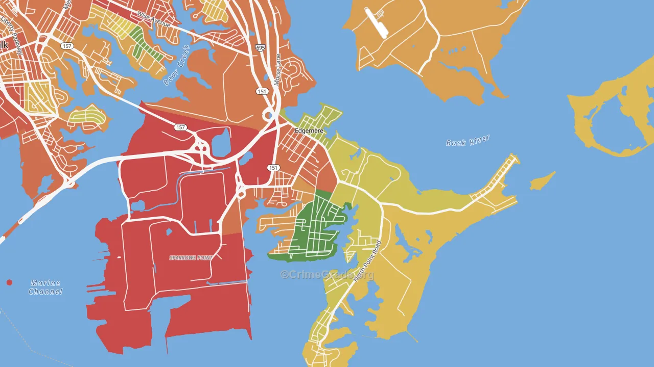 21219, MD Map of Theft Rates
