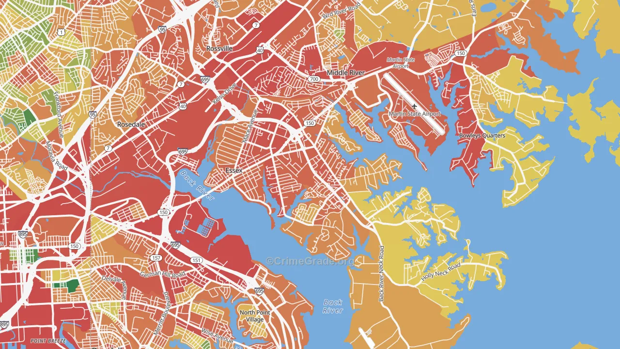 21221, MD Map of Theft Rates