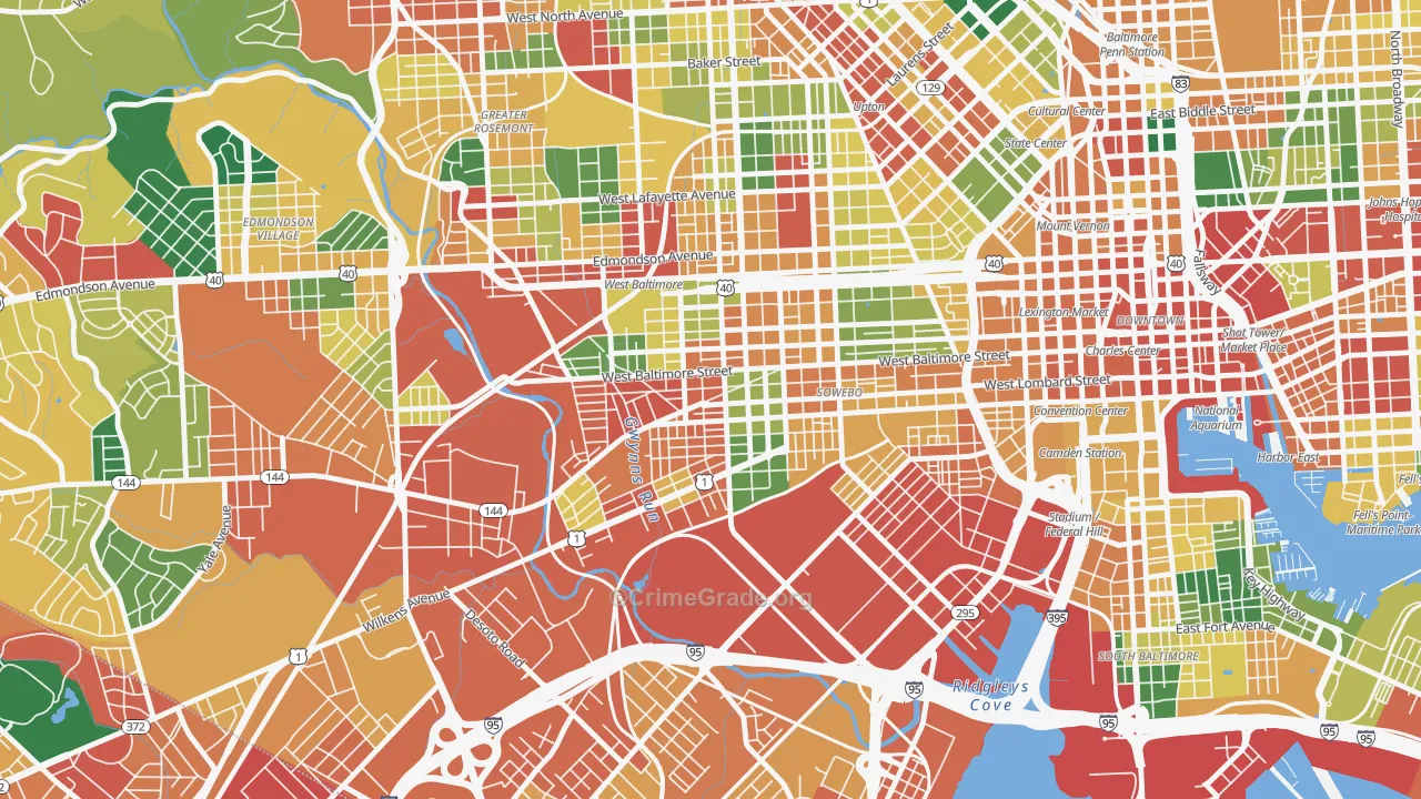 21223, MD Map of Theft Rates