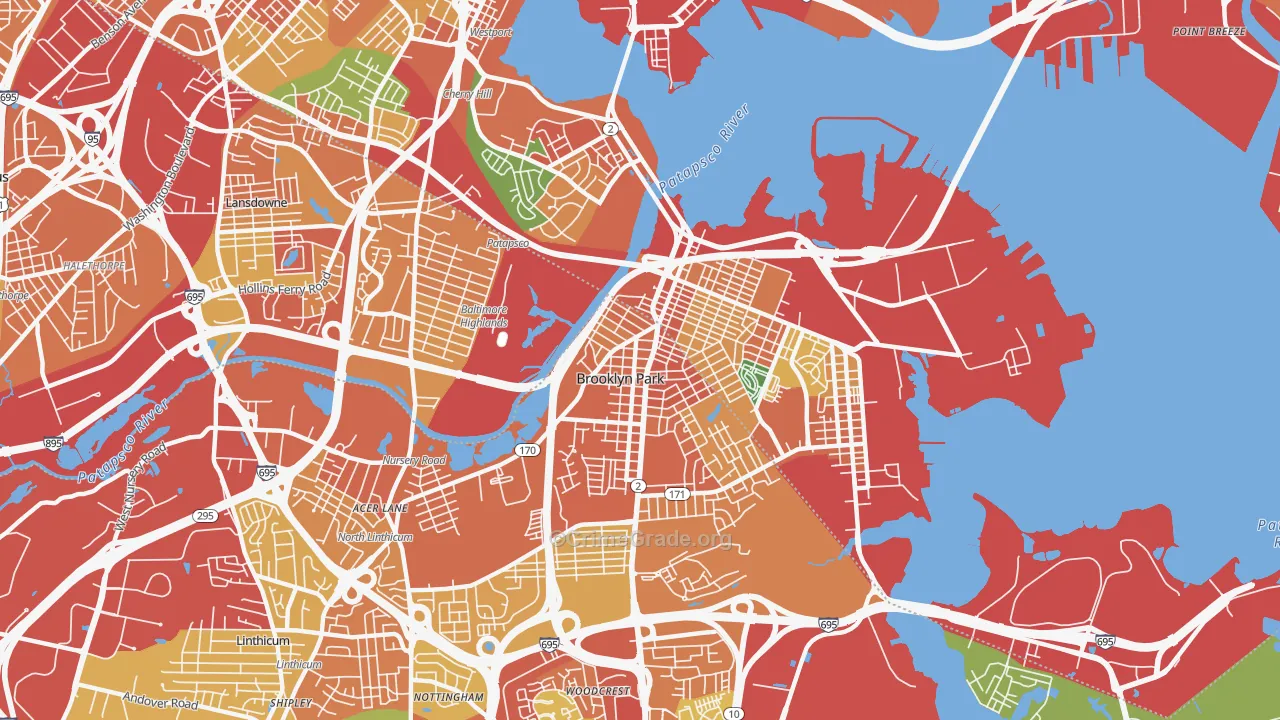 21225, MD Map of Theft Rates