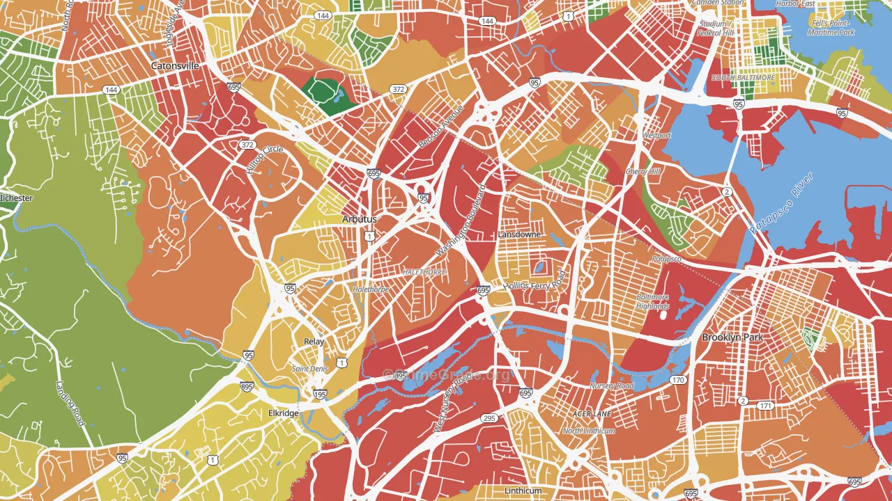 21227, MD Map of Theft Rates