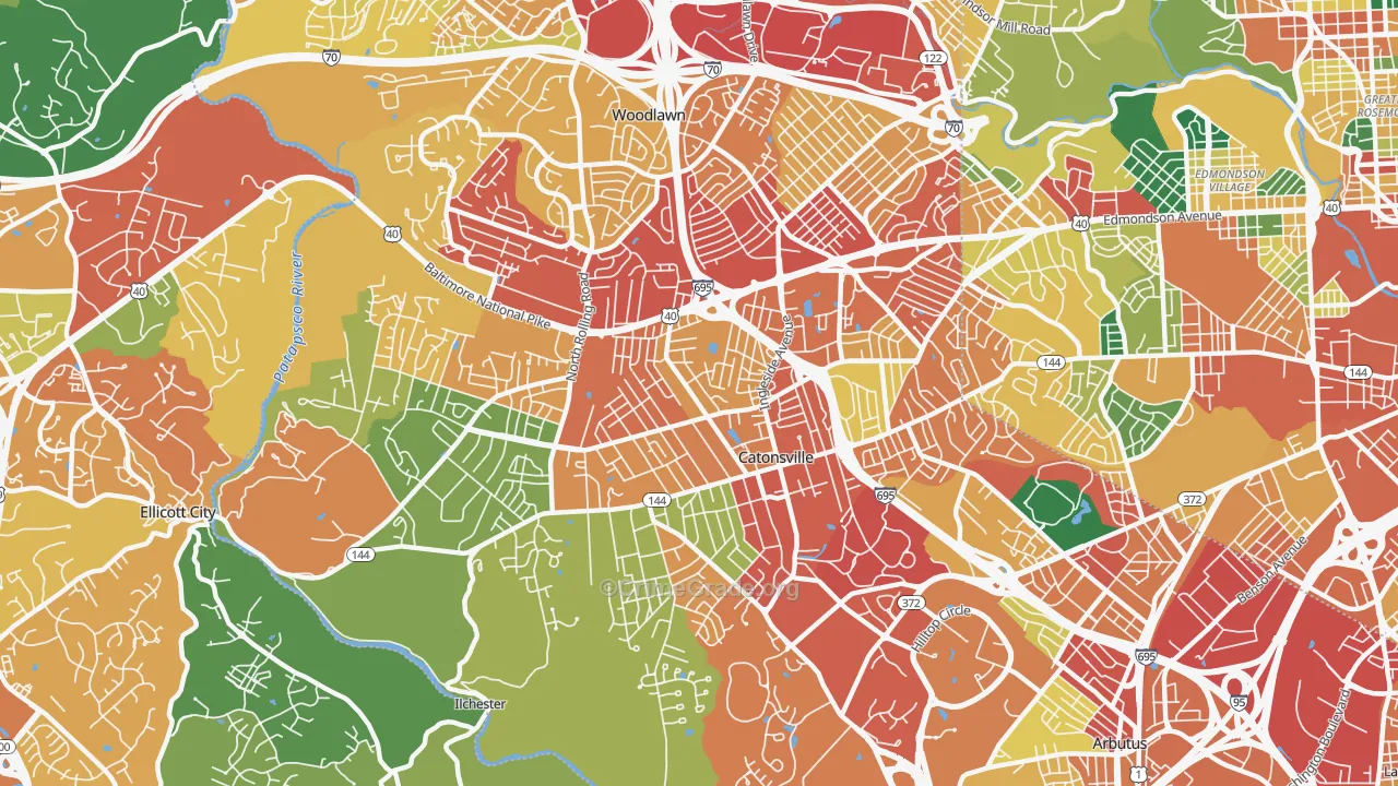 21228, MD Map of Theft Rates
