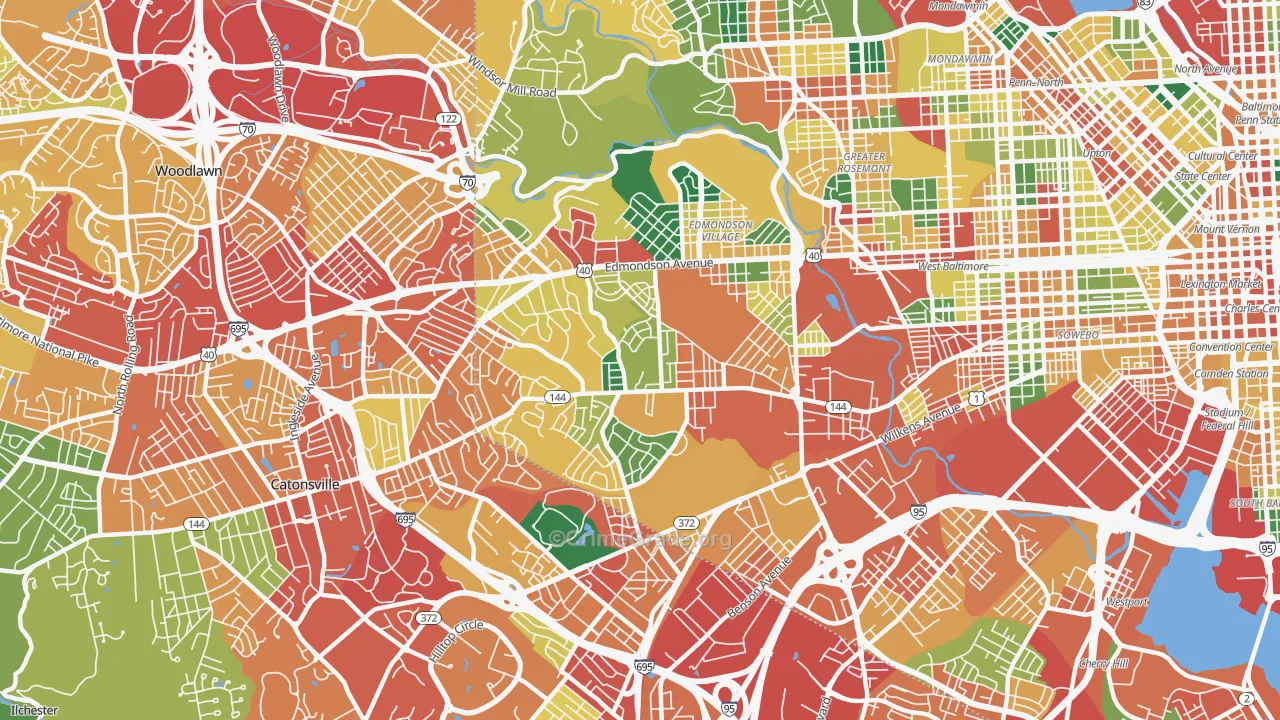 21229, MD Map of Theft Rates