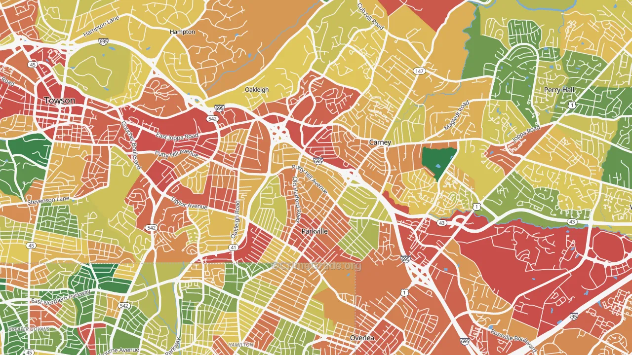 21234, MD Map of Theft Rates