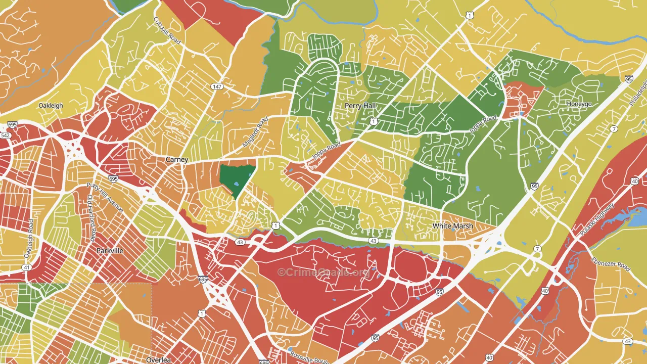 21236, MD Map of Theft Rates