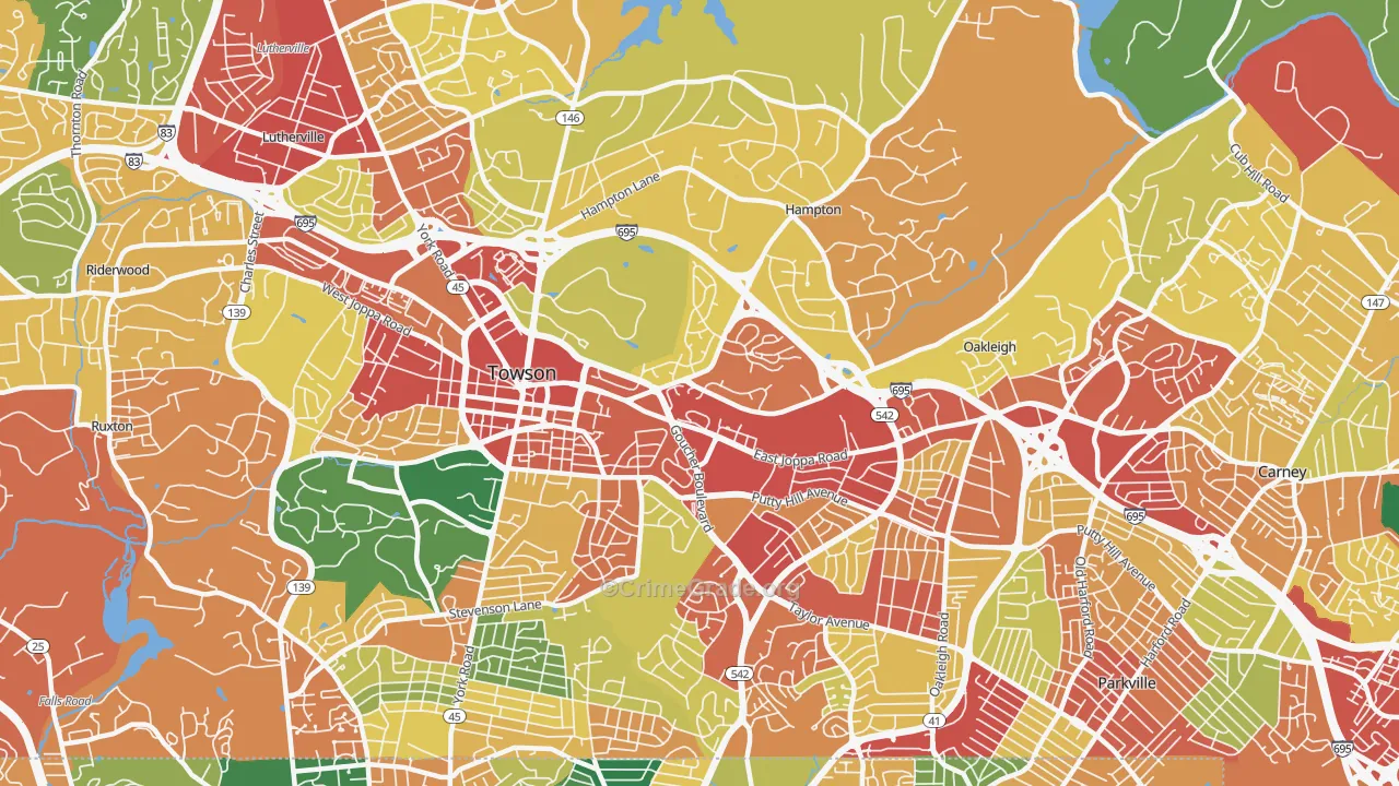 21286, MD Map of Theft Rates