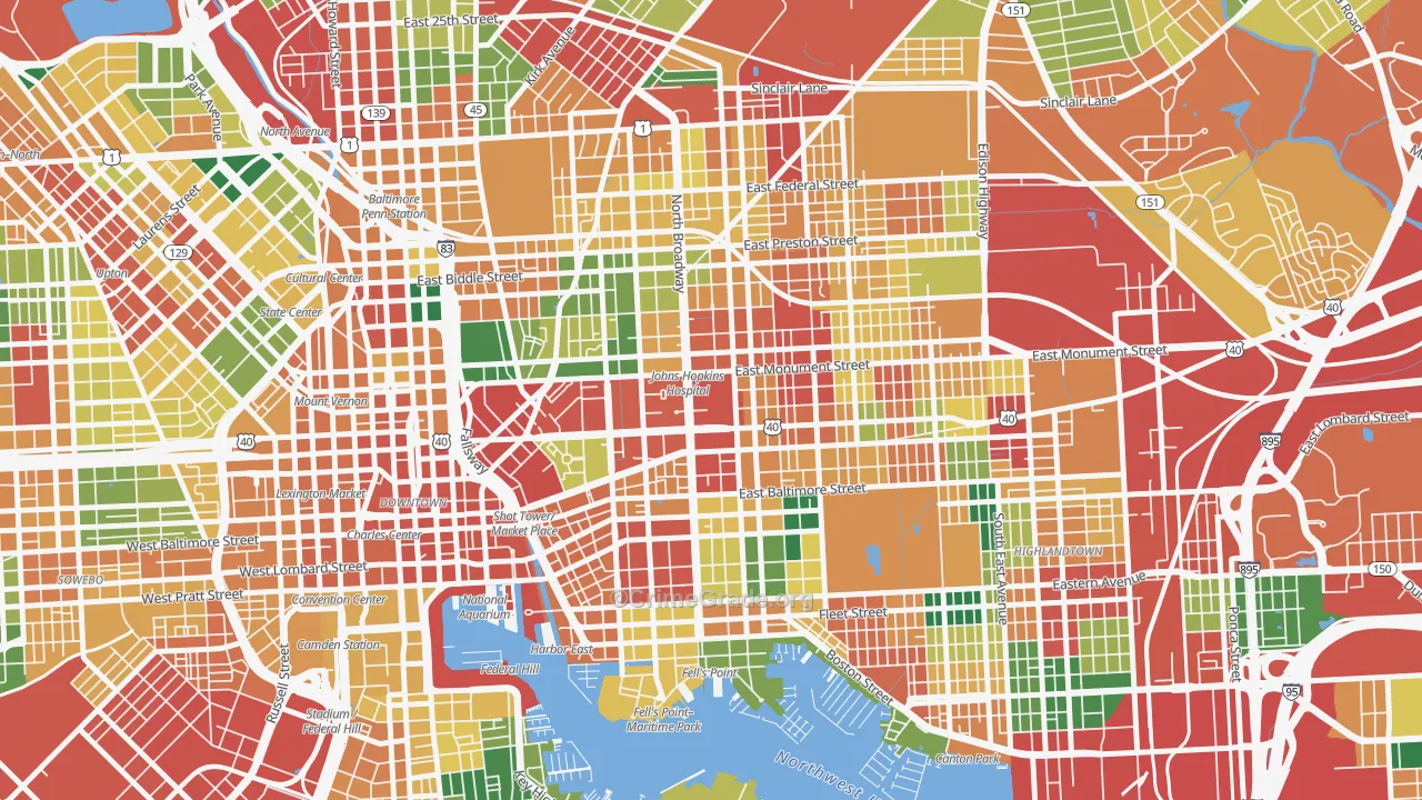 21287, MD Map of Theft Rates
