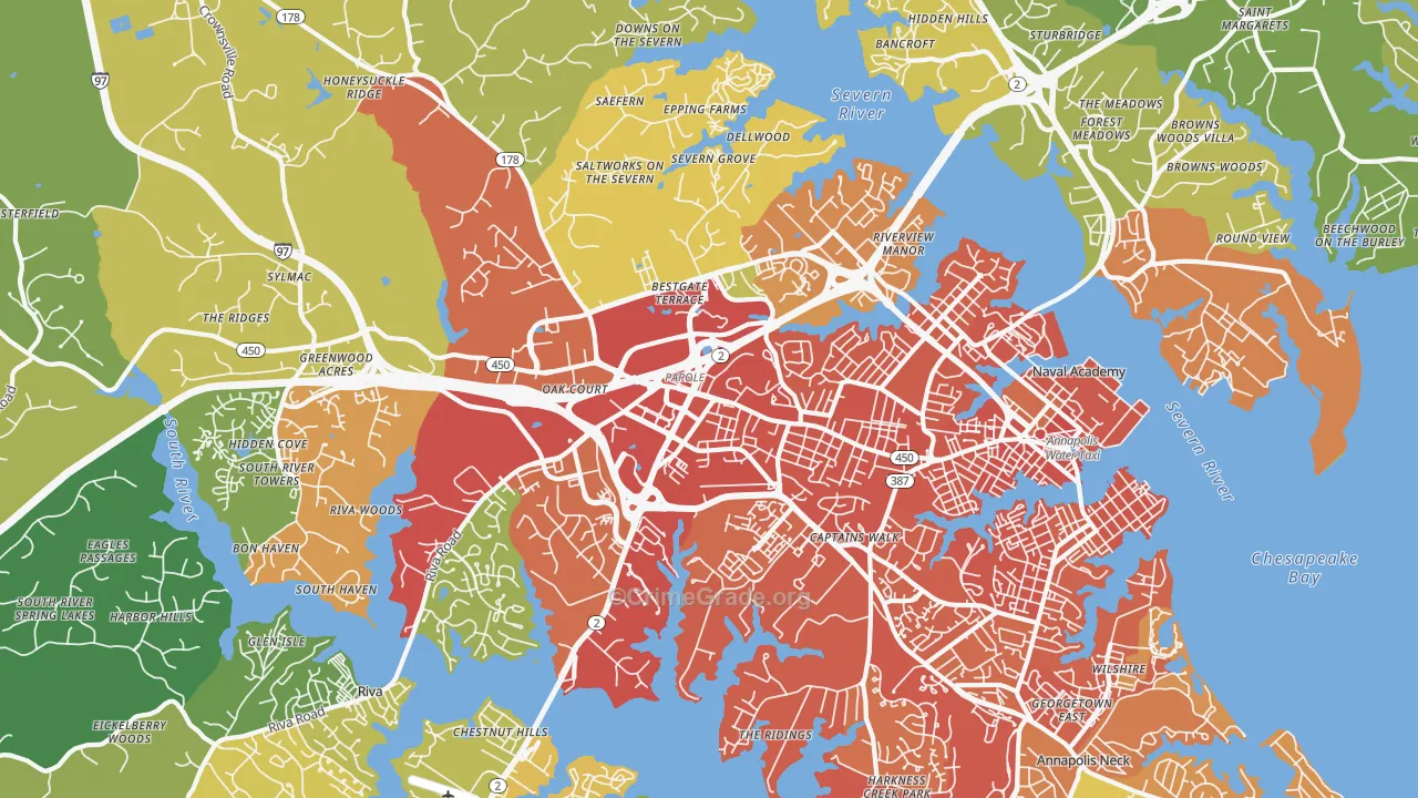 21401, MD Map of Theft Rates