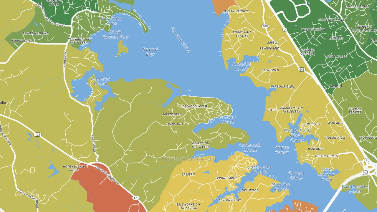 21405, MD Map of Theft Rates