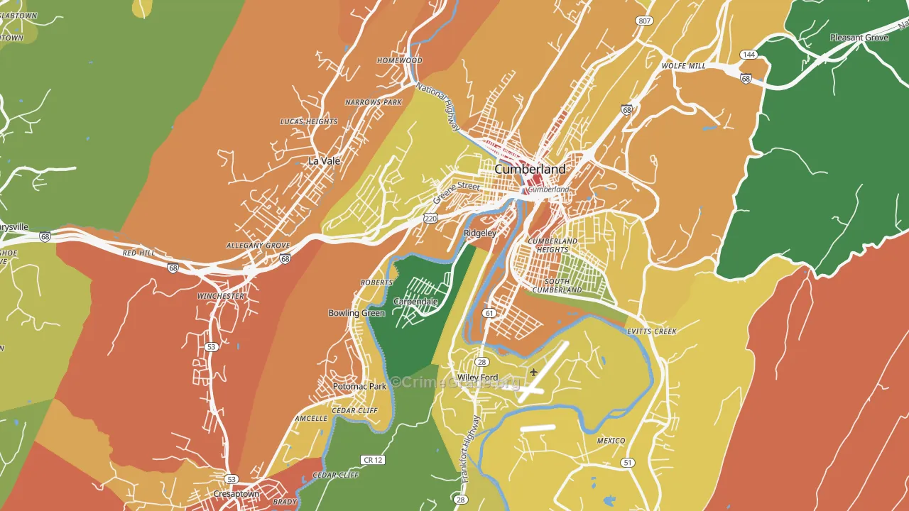 21502, MD Map of Theft Rates