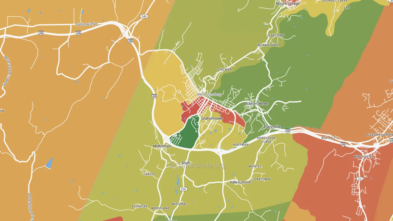 21532, MD Map of Theft Rates