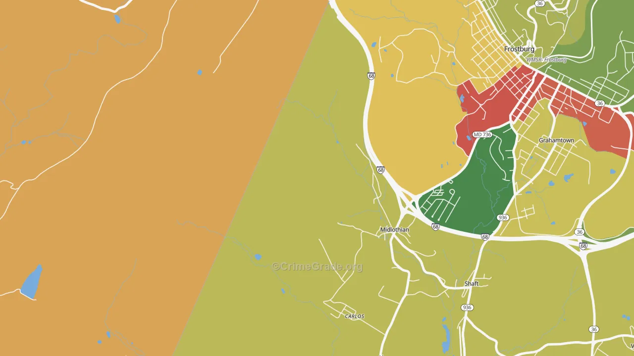 21543, MD Map of Theft Rates