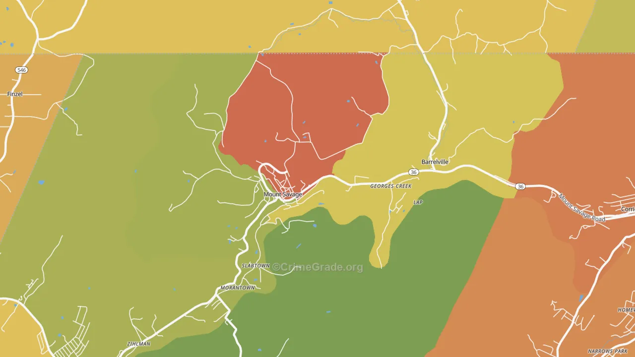21545, MD Map of Theft Rates