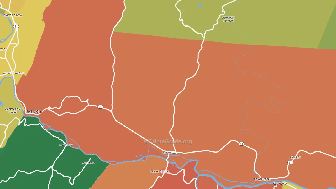 21555, MD Map of Theft Rates