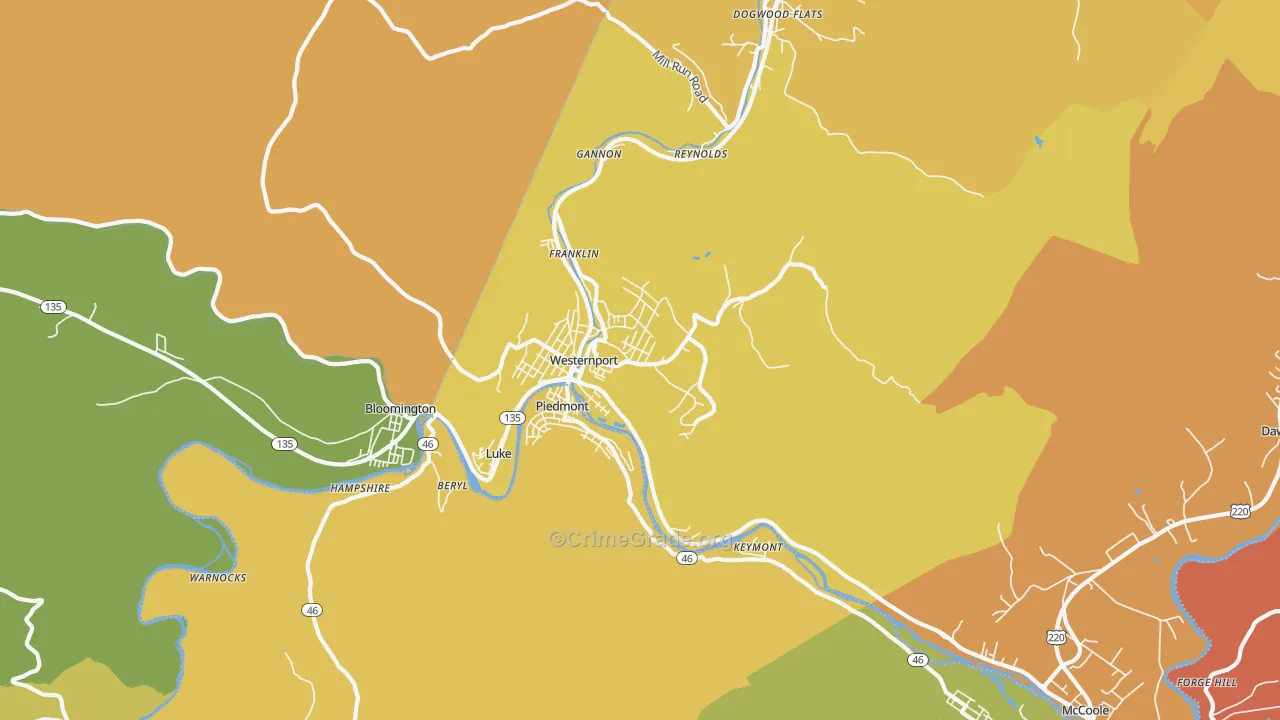21562, MD Map of Theft Rates