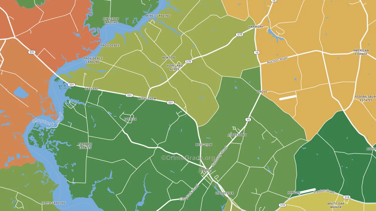 21655, MD Map of Theft Rates