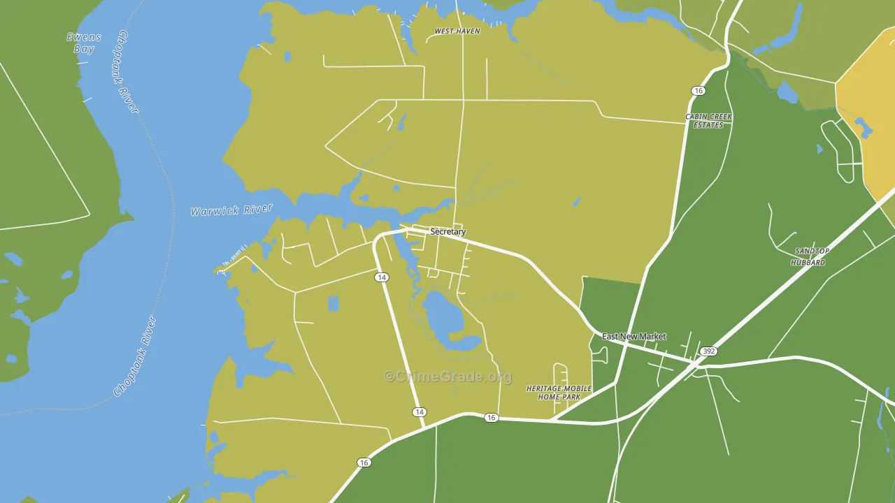 21664, MD Map of Theft Rates