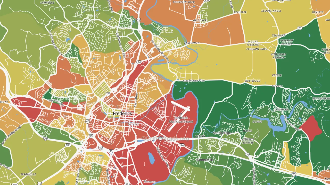 21701, MD Map of Theft Rates