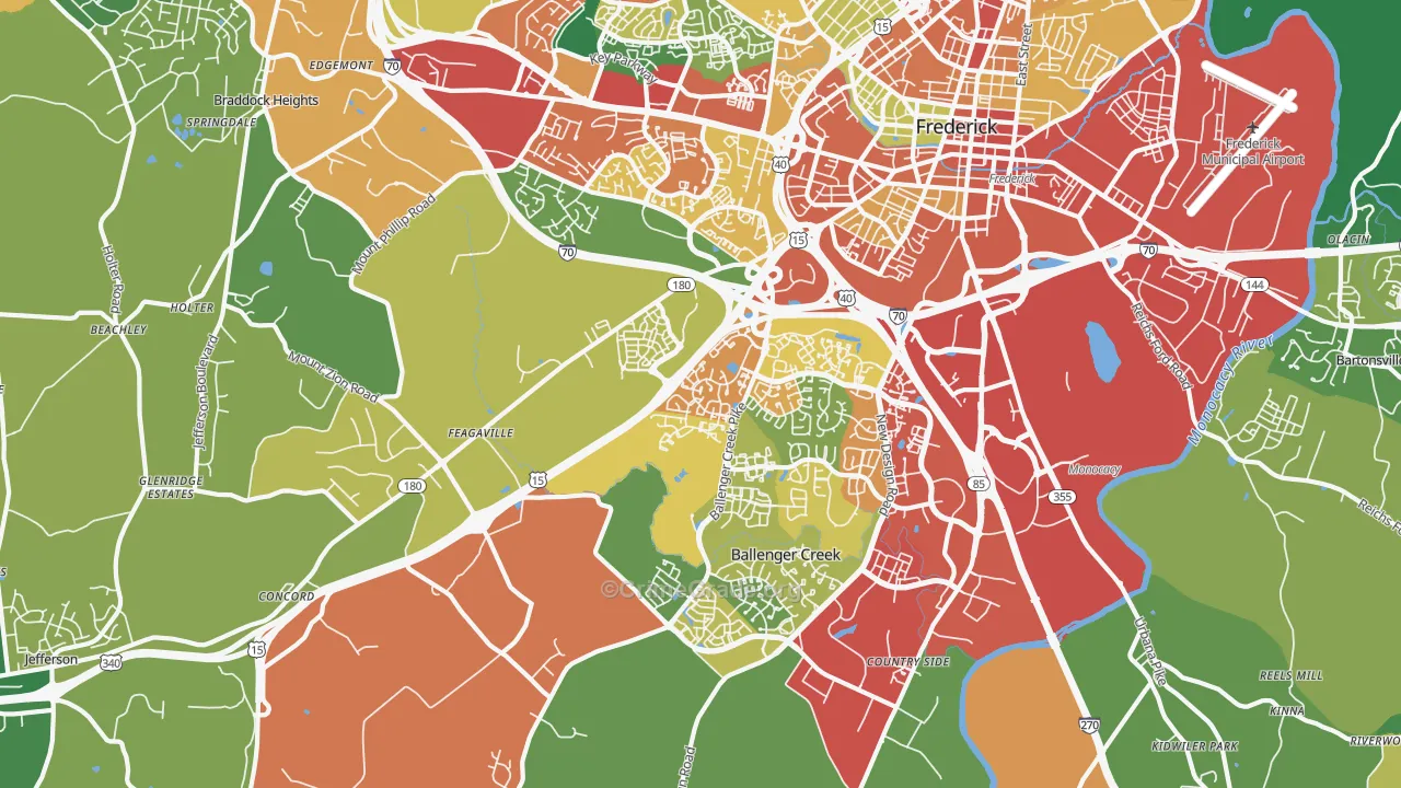 21703, MD Map of Theft Rates