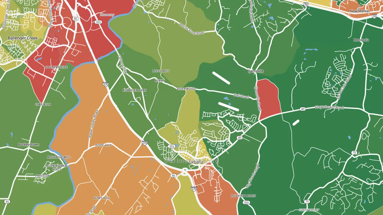 21704, MD Map of Theft Rates