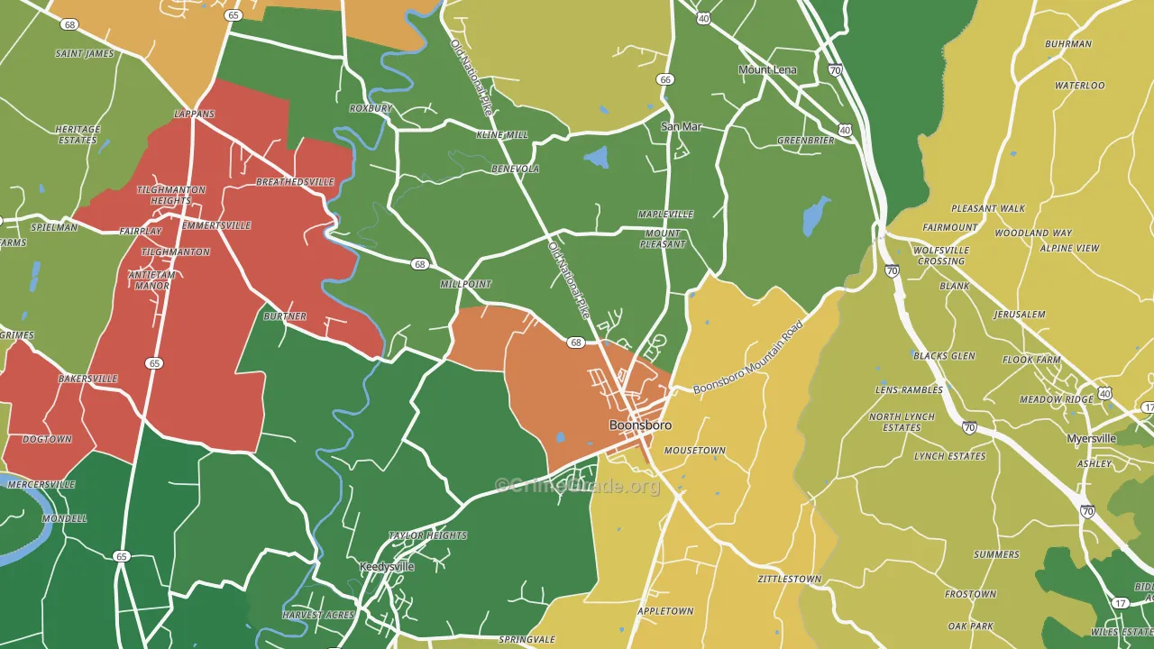 21713, MD Map of Theft Rates