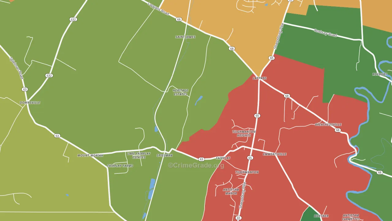 21733, MD Map of Theft Rates