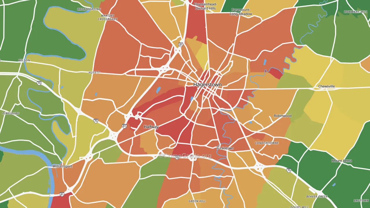 21740, MD Map of Theft Rates