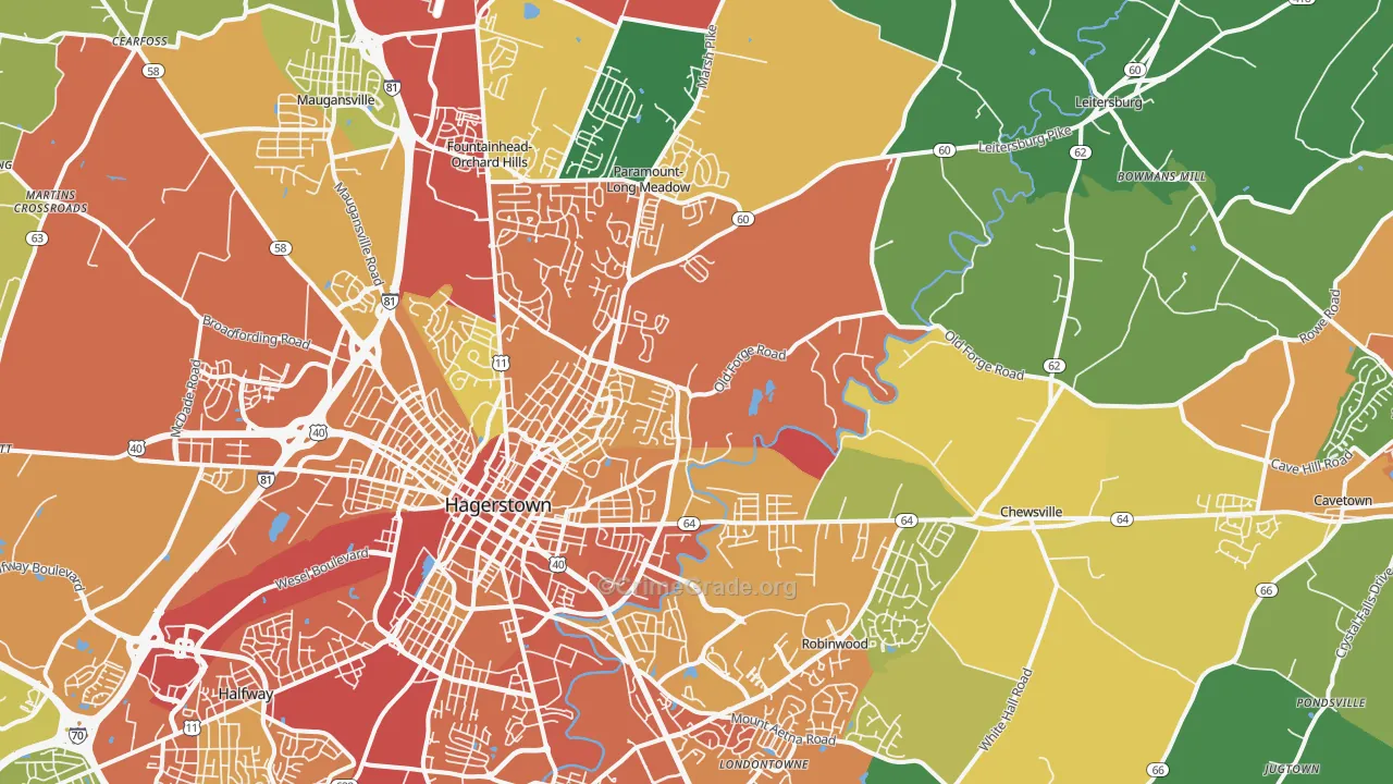 21742, MD Map of Theft Rates