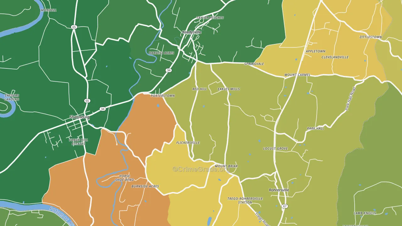 21756, MD Map of Theft Rates