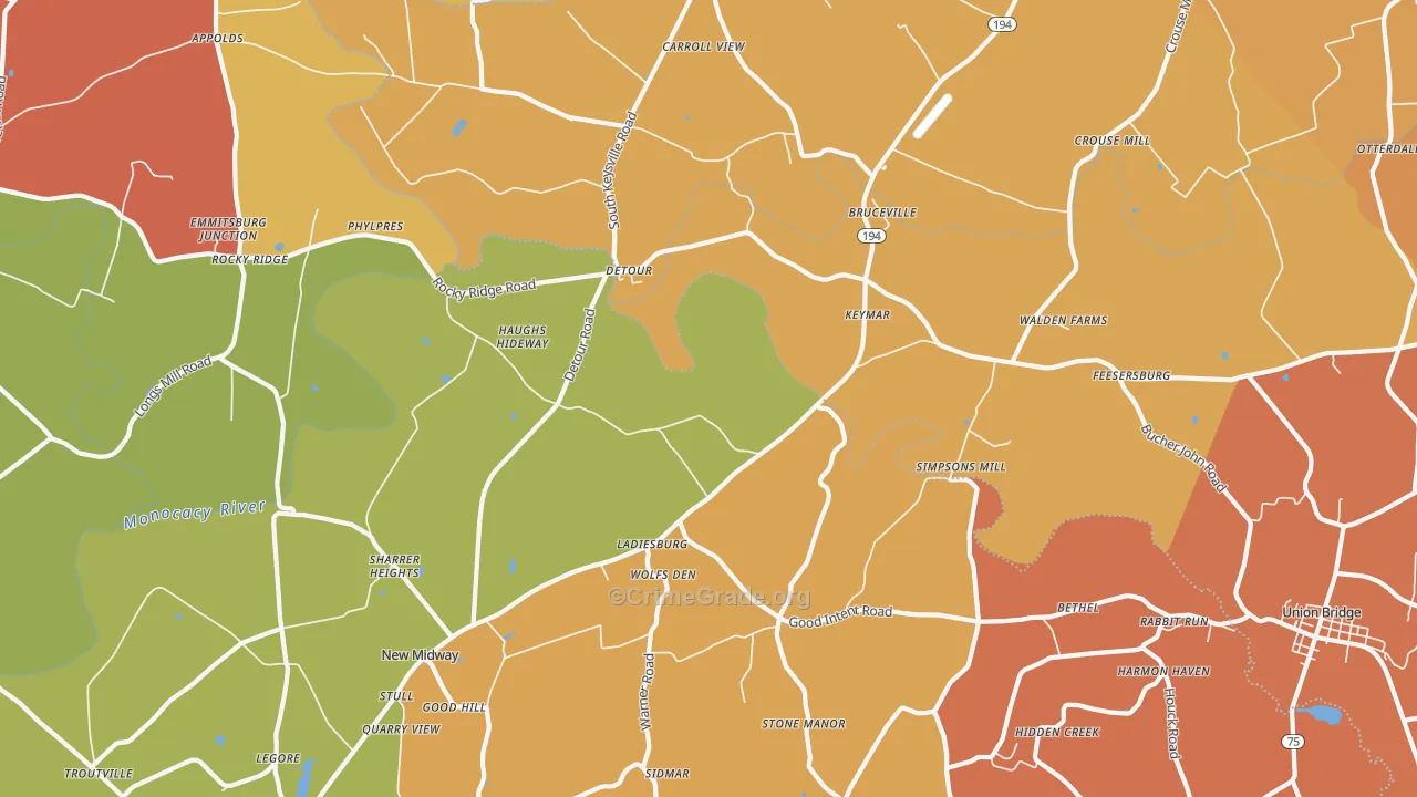 21757, MD Map of Theft Rates
