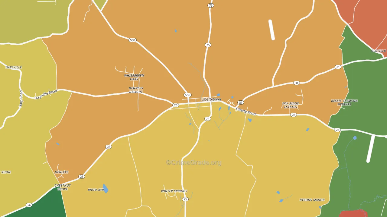 21762, MD Map of Theft Rates