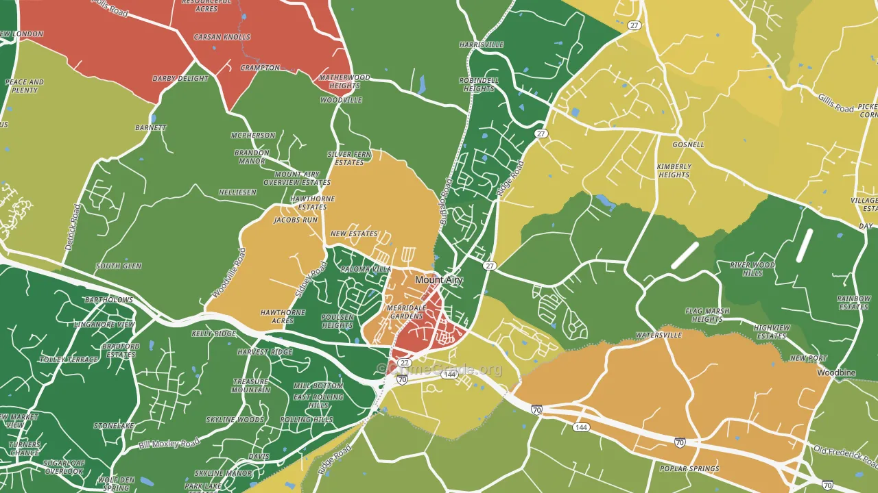 21771, MD Map of Theft Rates