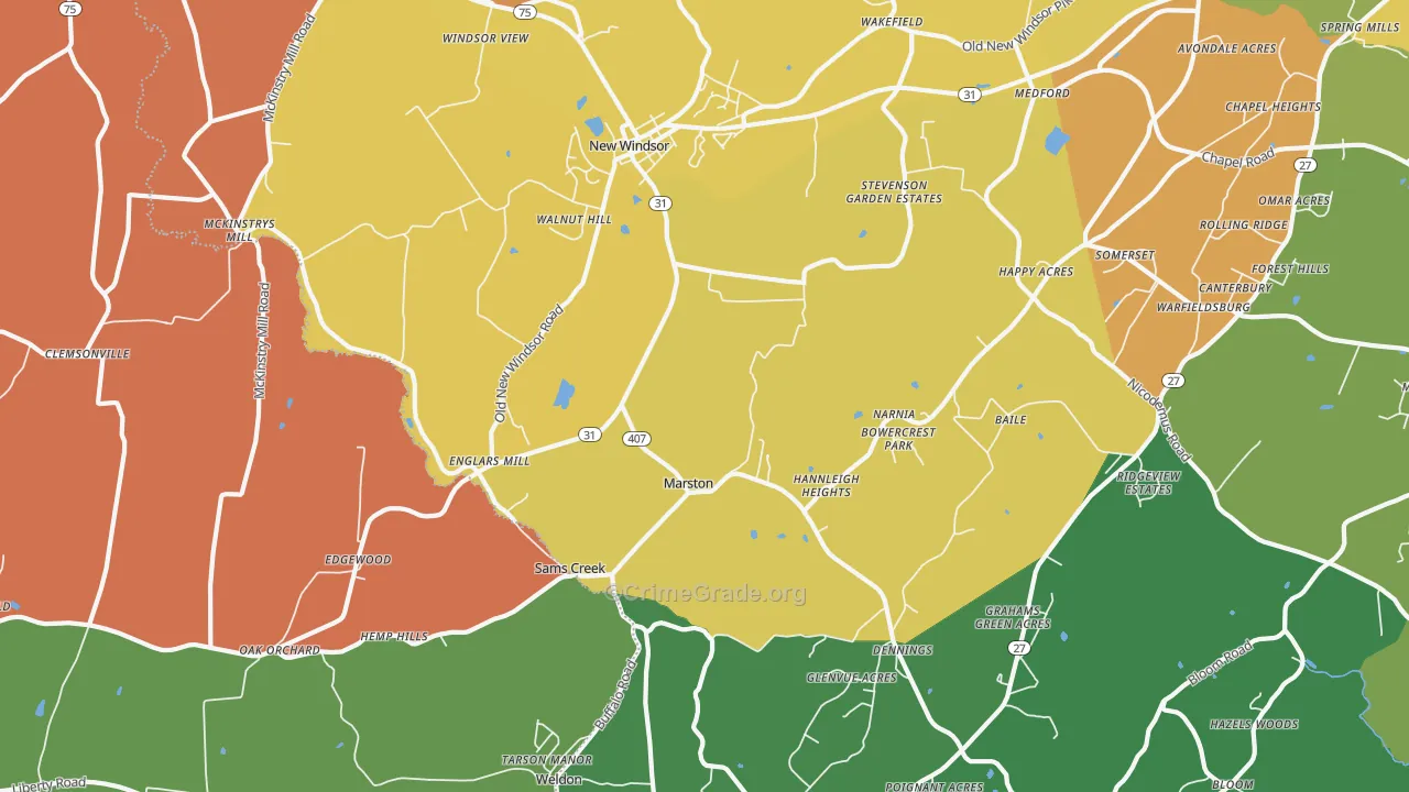 21776, MD Map of Theft Rates