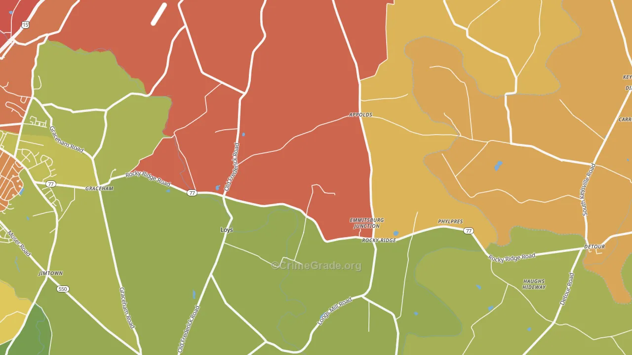21778, MD Map of Theft Rates