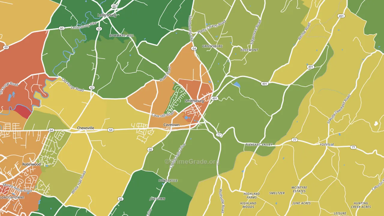 21783, MD Map of Theft Rates