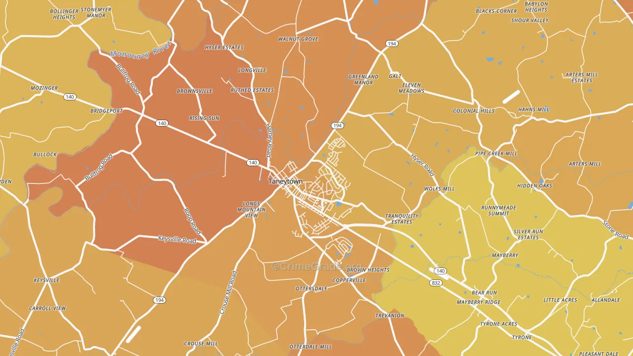 21787, MD Map of Theft Rates