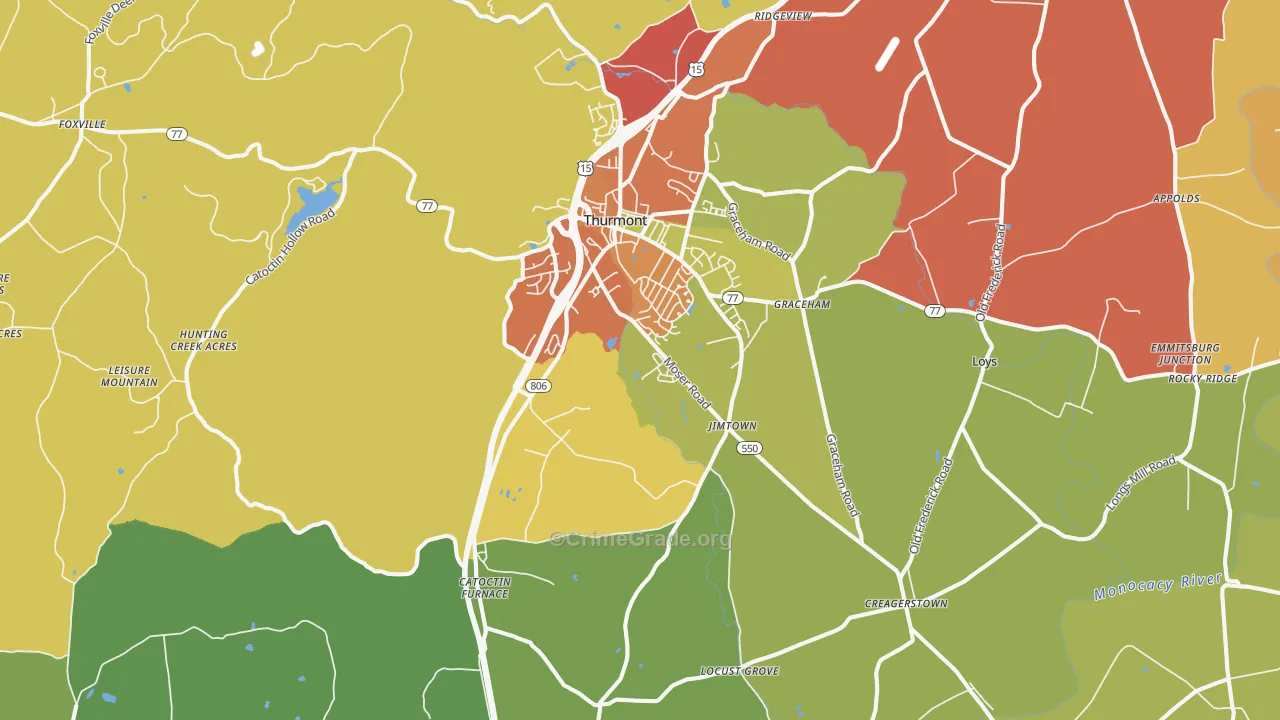 21788, MD Map of Theft Rates