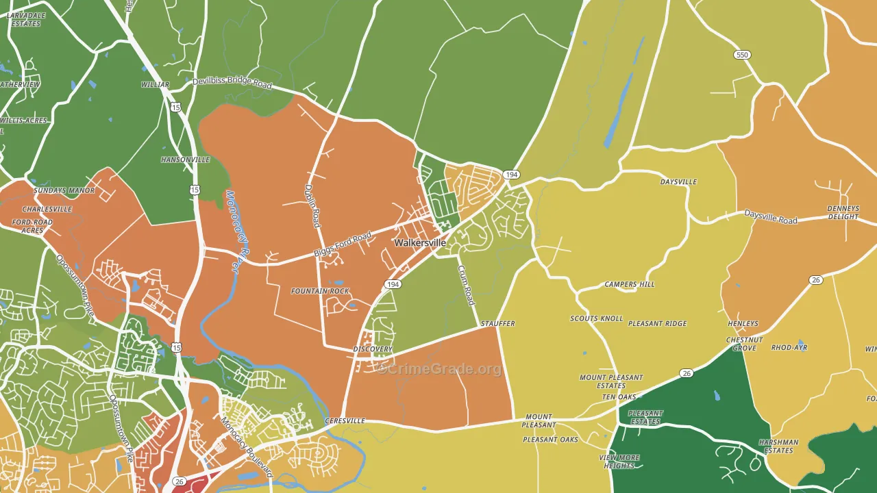 21793, MD Map of Theft Rates