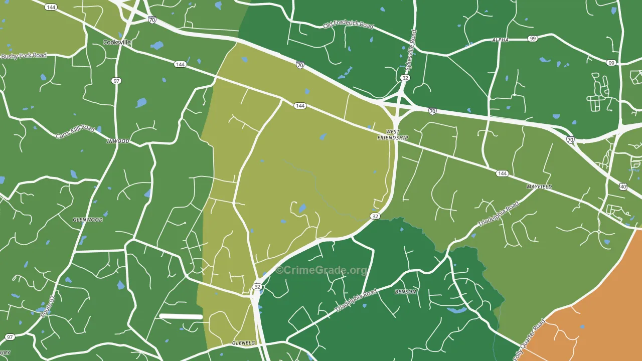 21794, MD Map of Theft Rates