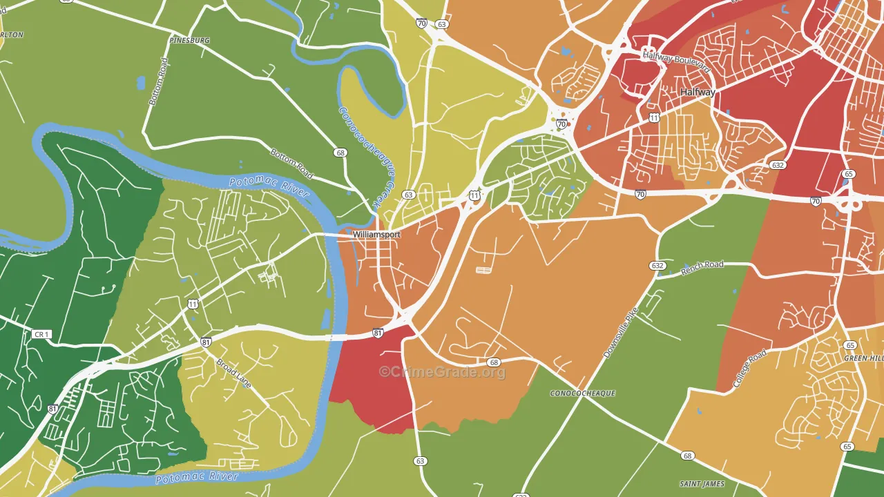 21795, MD Map of Theft Rates