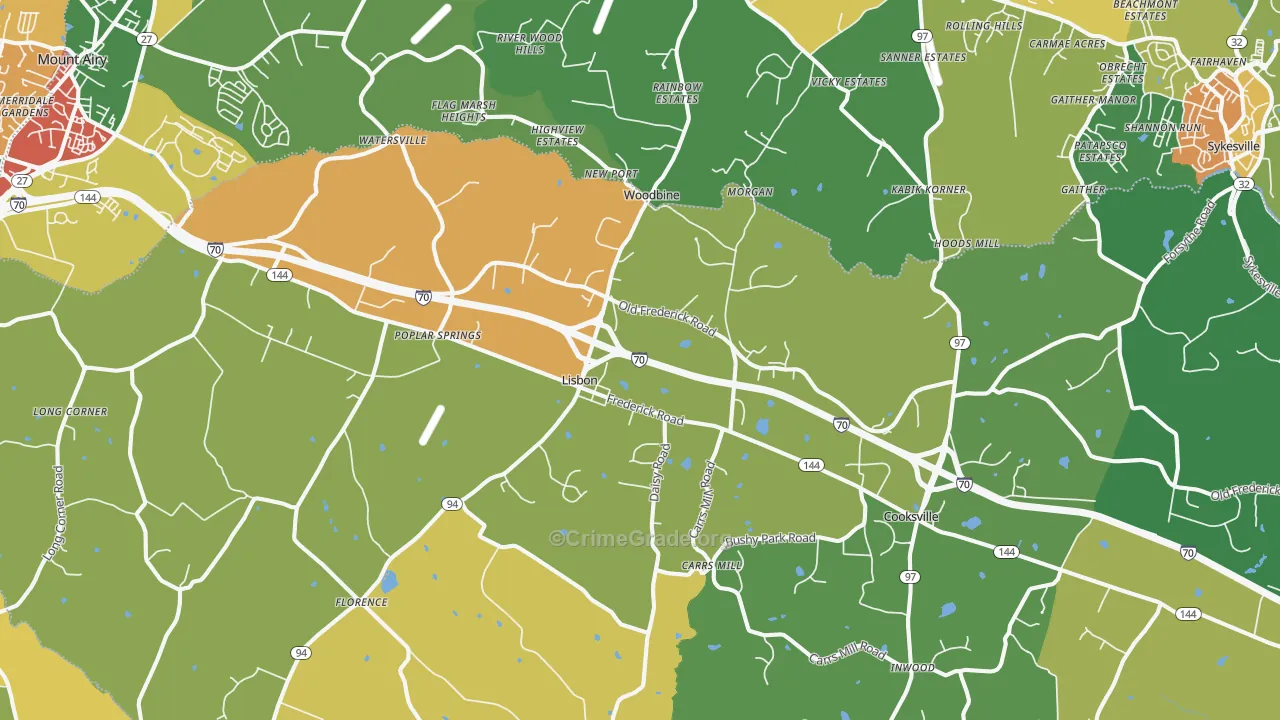 21797, MD Map of Theft Rates