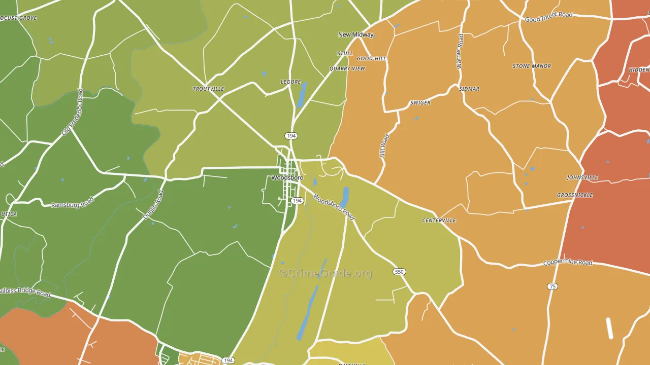 21798, MD Map of Theft Rates
