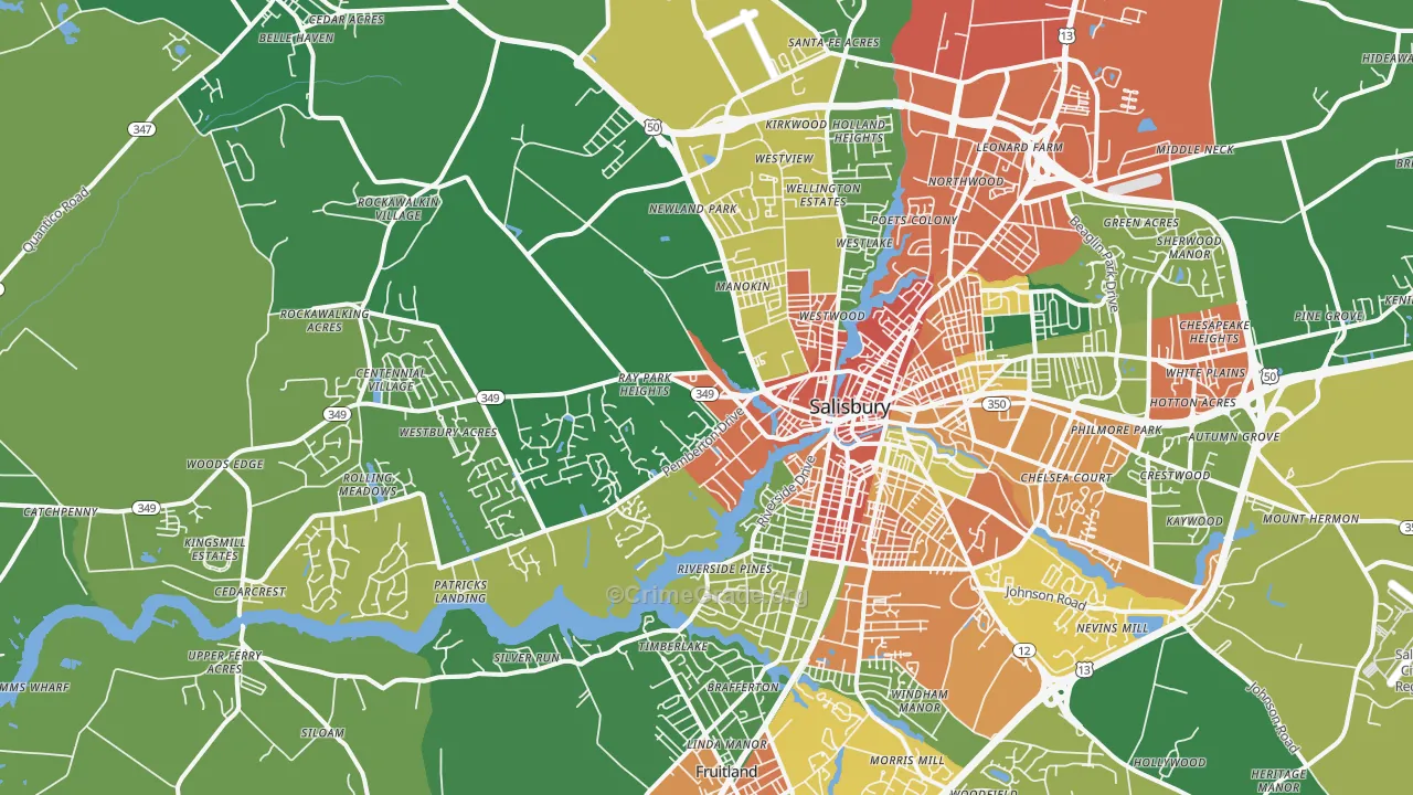 21801, MD Map of Theft Rates