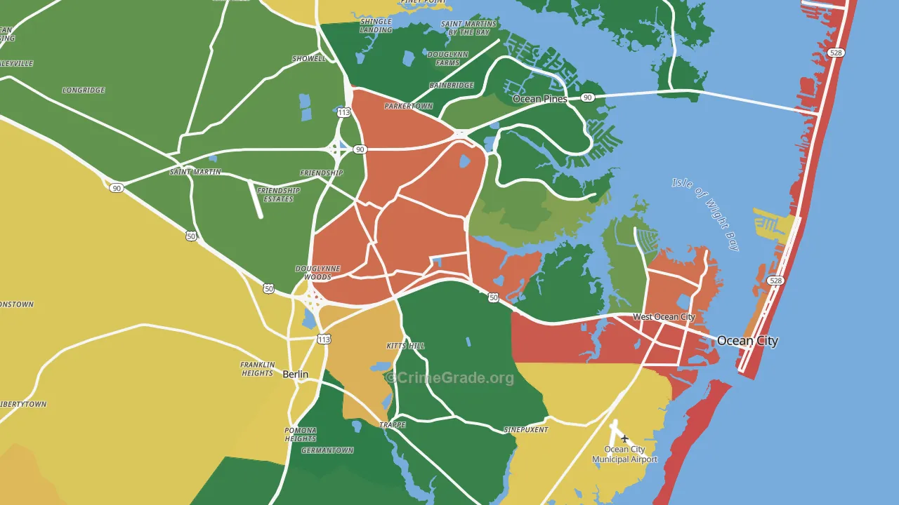 21811, MD Map of Theft Rates